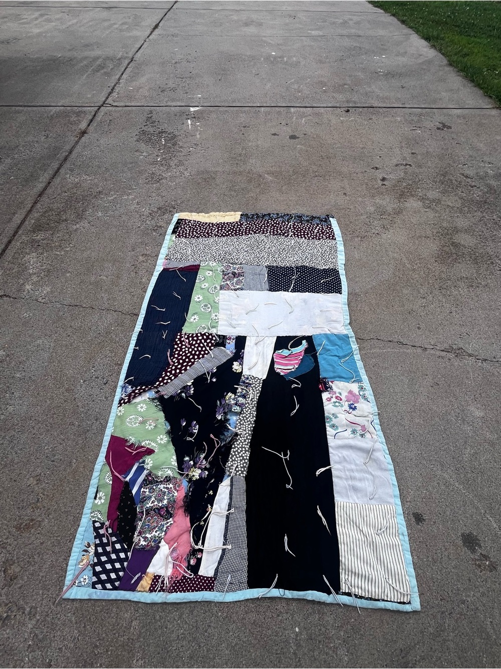 Handmade Patchwork Kids crazy patch Quilt - Multicolor